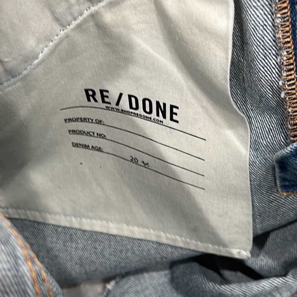 EUC Re/Done Distressed High Rise Jean Shorts Size 26 - Picture 5 of 7